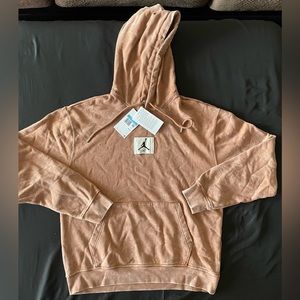 New Jordan Essentials Hoodie Washed Mineral Clay DR3087-215 Mens Size Medium